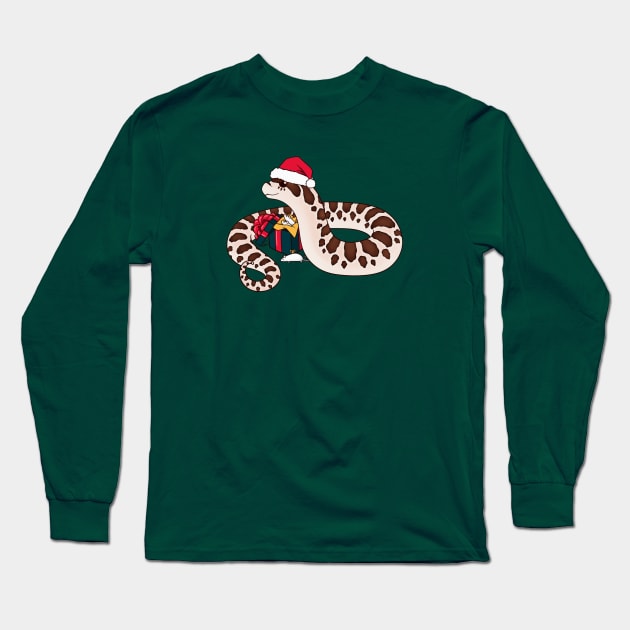 Arctic Western Hognose Snake, Christmas Edition Long Sleeve T-Shirt by anacecilia